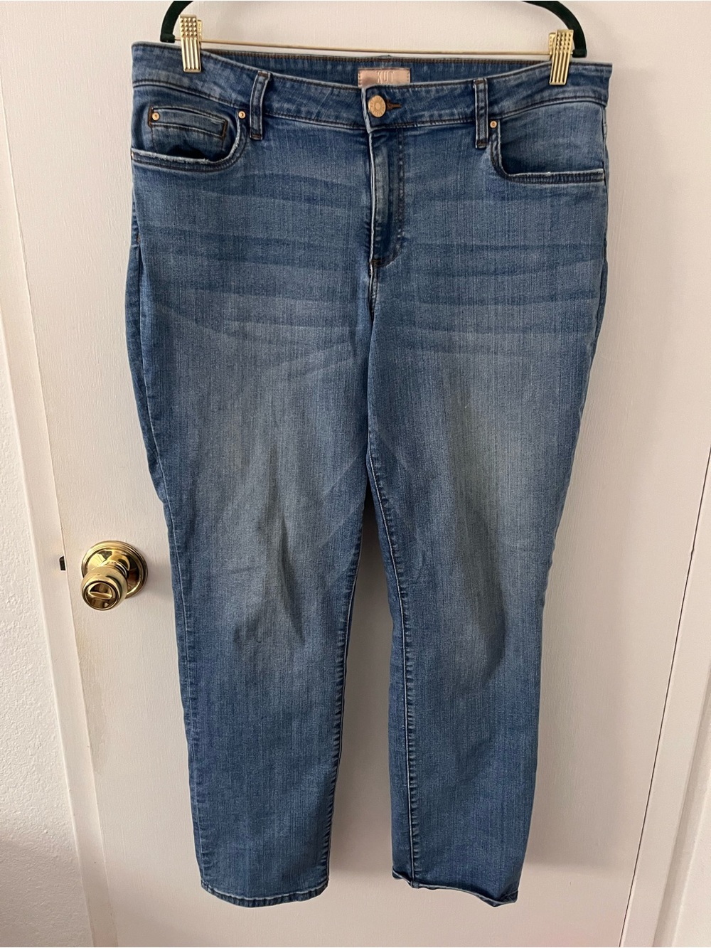 KUT From the Kloth Straight Leg Medium Wash High Rise Blue Jeans Size 16